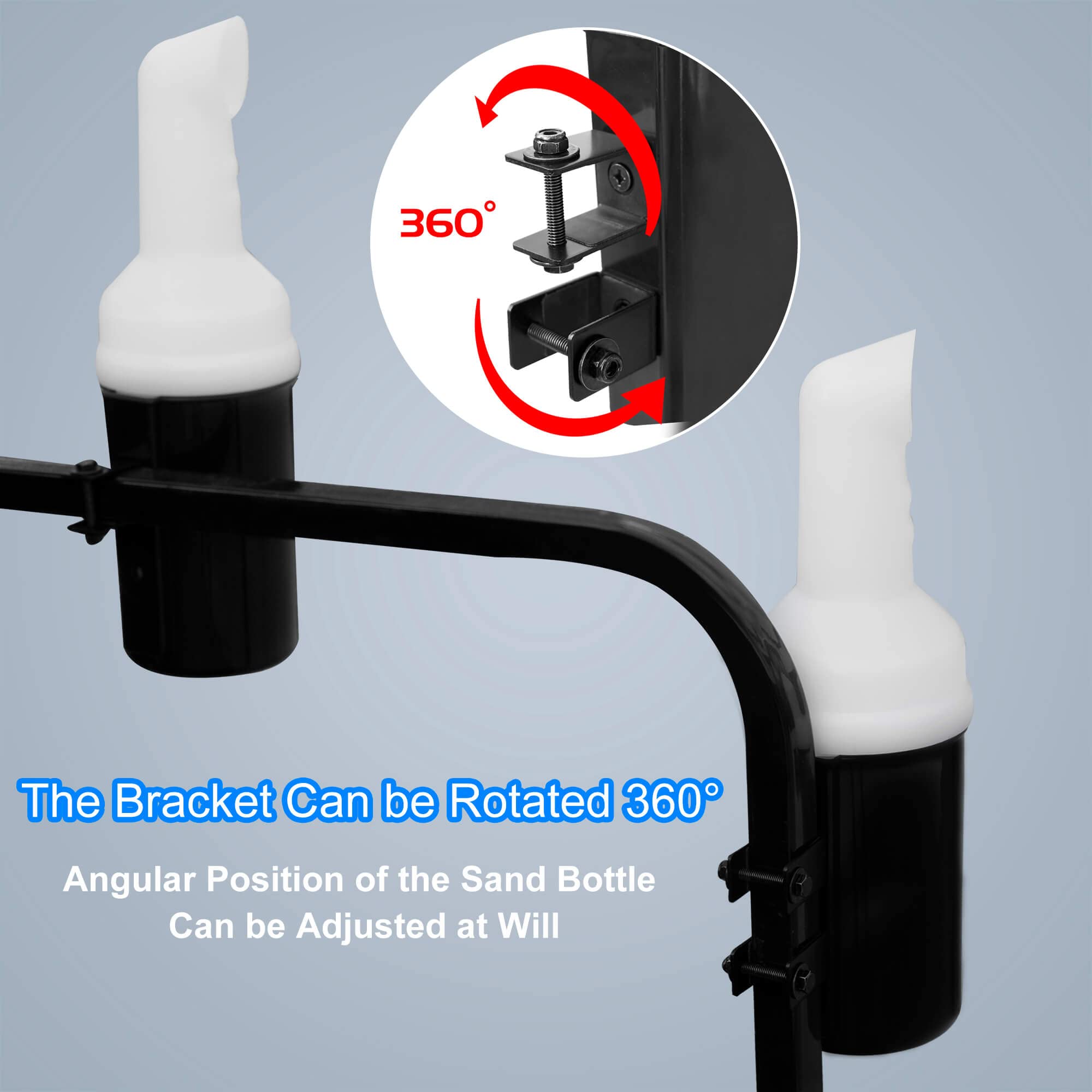 Golf Cart Sand Bottle with Holder, No-Drilling Universal Golf Sand