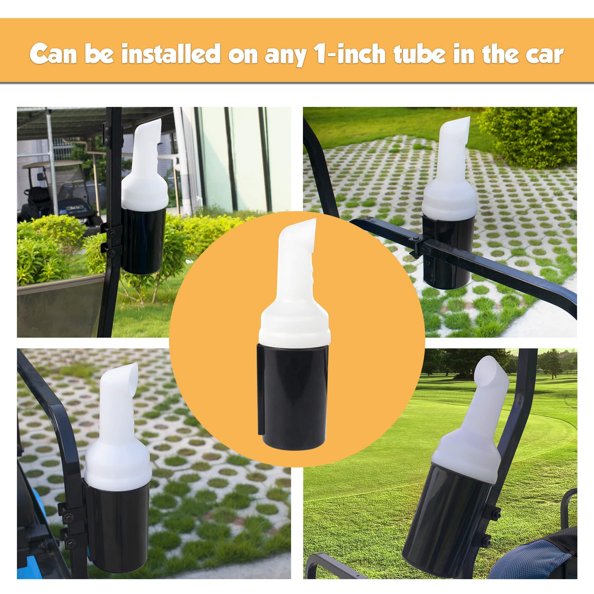 Golf Cart Sand Bottle with Holder, No-Drilling Universal Golf Sand