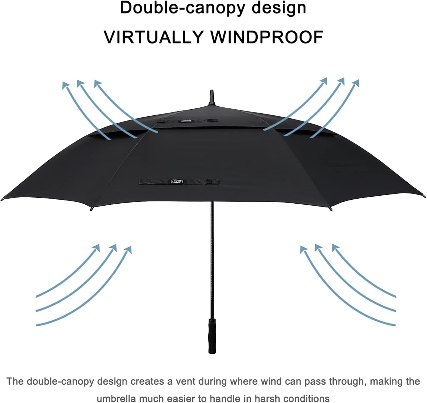 72 Inch Windproof Golf Umbrella Auto Open Double Canopy