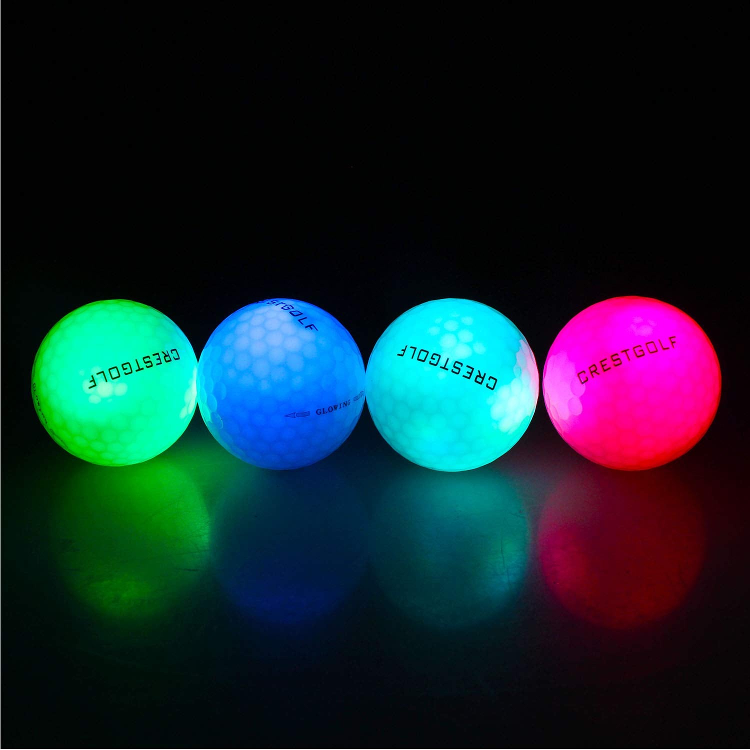 Crestgolf 6pcs / Pack Flashing Golf Ball Night Glow Flash Light Glow