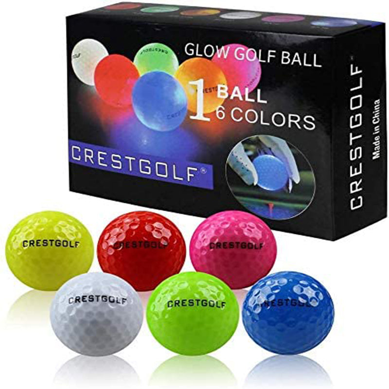 Crestgolf 6pcs / Pack Flashing Golf Ball Night Glow Flash Light Glow