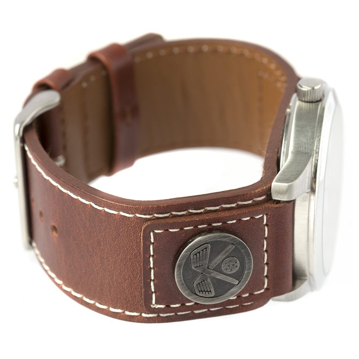 Field & Stream Men's Golf Ball Marker Stainless Steel Brown Leather