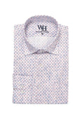 W&H Golf Men's Long Sleeve Button Up Sports Shirts - Circular Print