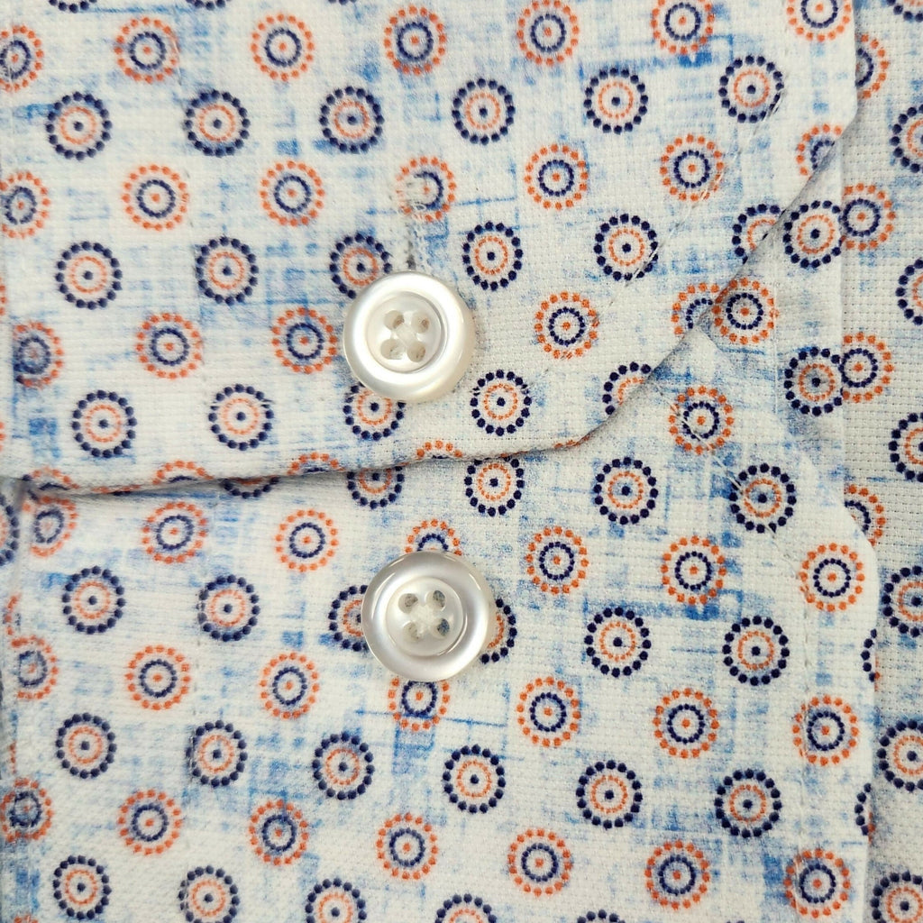 W&H Golf Men's Long Sleeve Button Up Sports Shirts - Circular Print