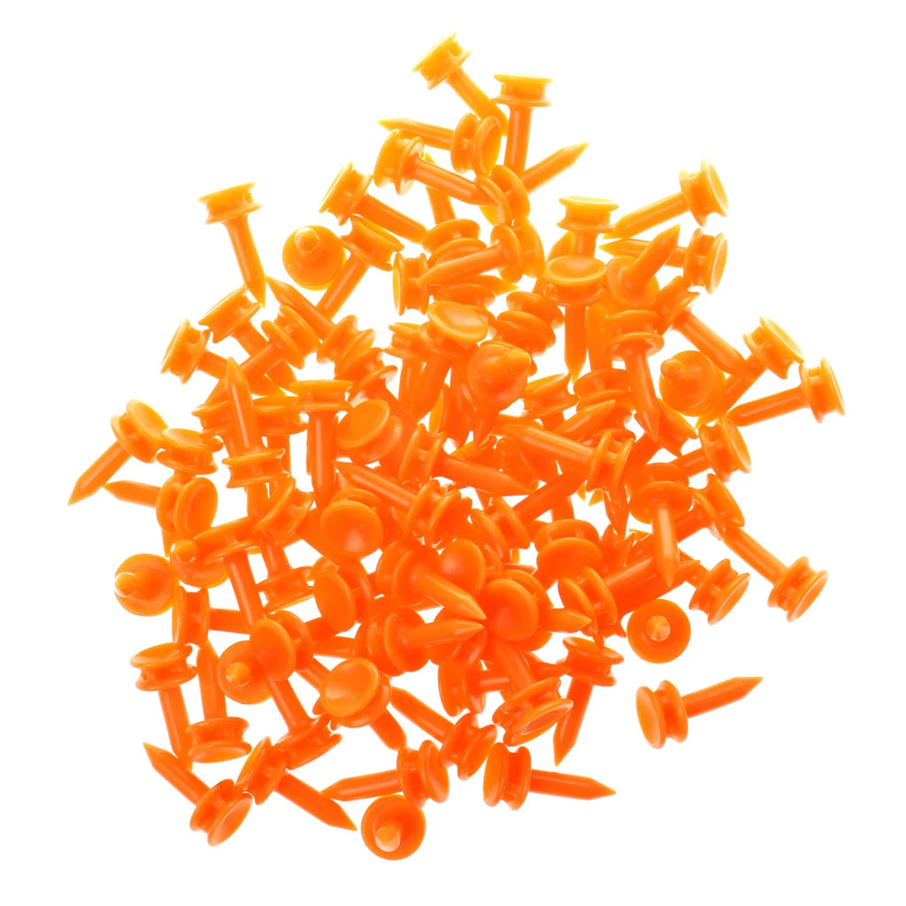 100 Pcs/Pack Professional Golf Tees 25mm 0.98'  Castle Orange Golfer