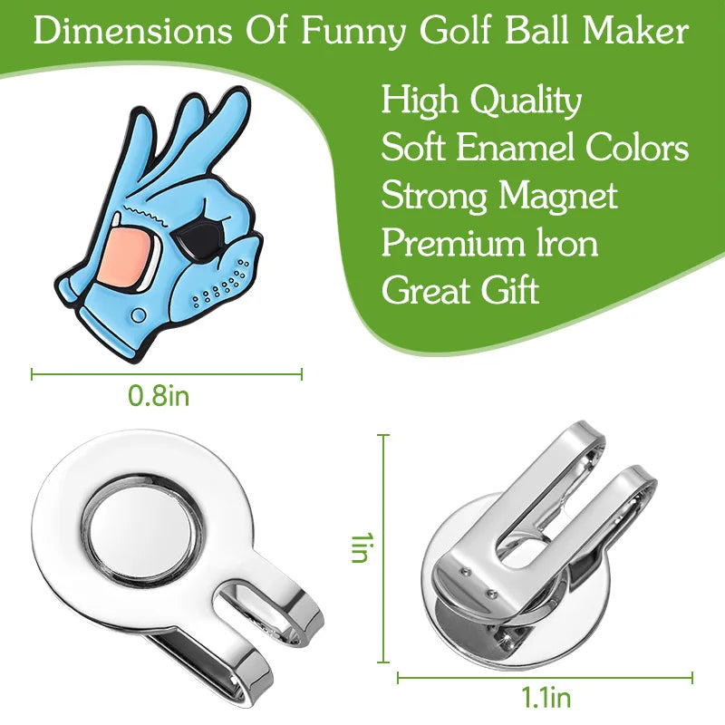 OK Sign Golf Hat Clip Ball Marker Magnetic Easily Attach to Hat