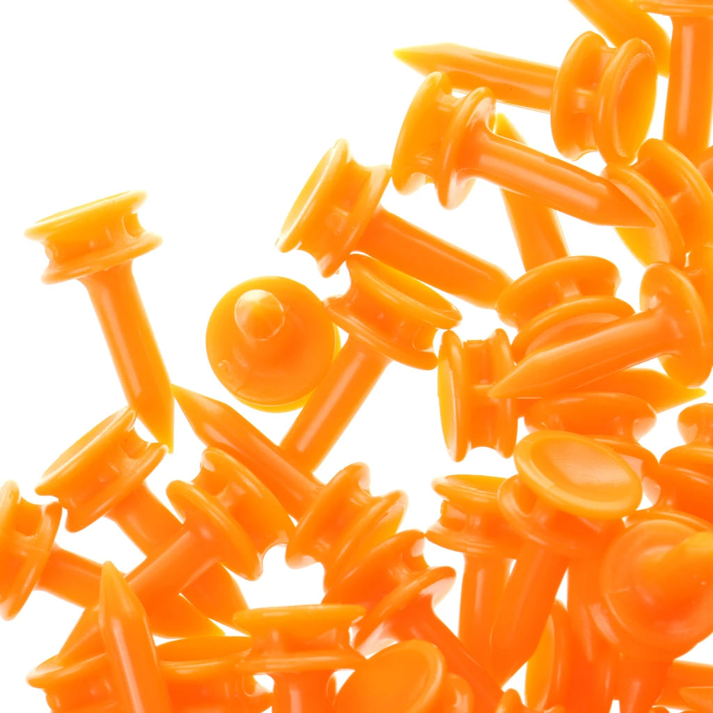 100 Pcs/Pack Professional Golf Tees 25mm 0.98'  Castle Orange Golfer