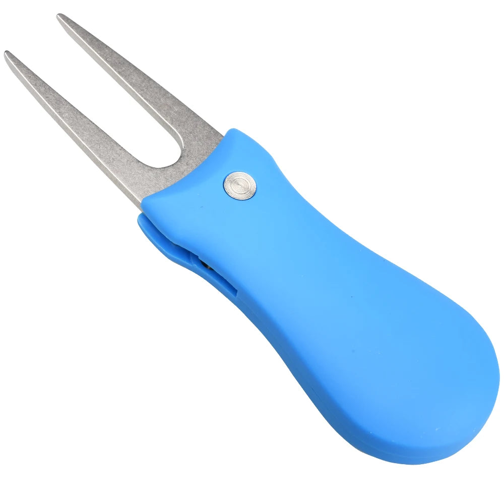 1PC Golf Divot Repair Tool With Ball Marker Pitch Mark Fork Golf