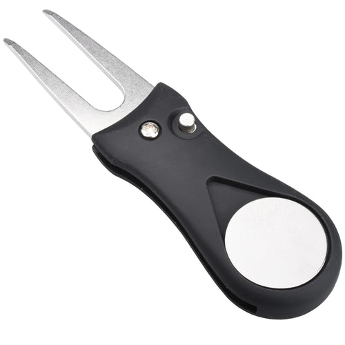 1PC Golf Divot Repair Tool With Ball Marker Pitch Mark Fork Golf