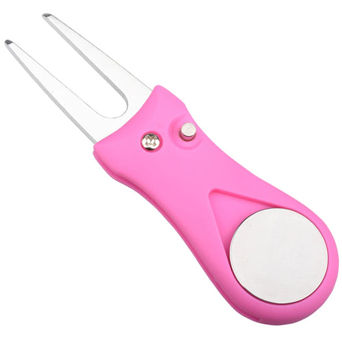 1PC Golf Divot Repair Tool With Ball Marker Pitch Mark Fork Golf