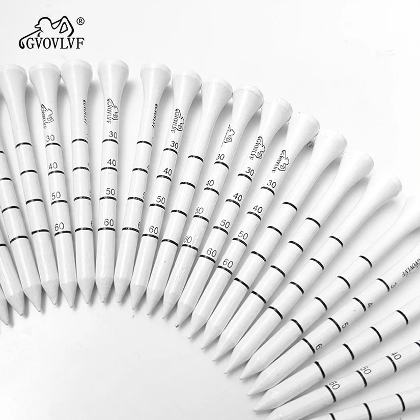 50pcs GVOVLVF Bamboo Golf Degree Scale Tees 83mm Long Tees Golf Strong