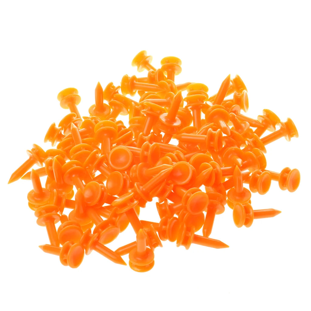 100 Pcs/Pack Professional Golf Tees 25mm 0.98'  Castle Orange Golfer