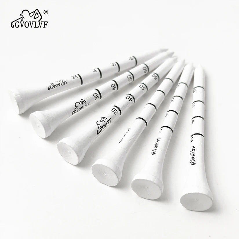 50pcs GVOVLVF Bamboo Golf Degree Scale Tees 83mm Long Tees Golf Strong