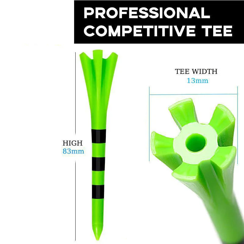 50pcs Golf Tees Plastic Stripe 5 Claws Tee Random Colors Accessories