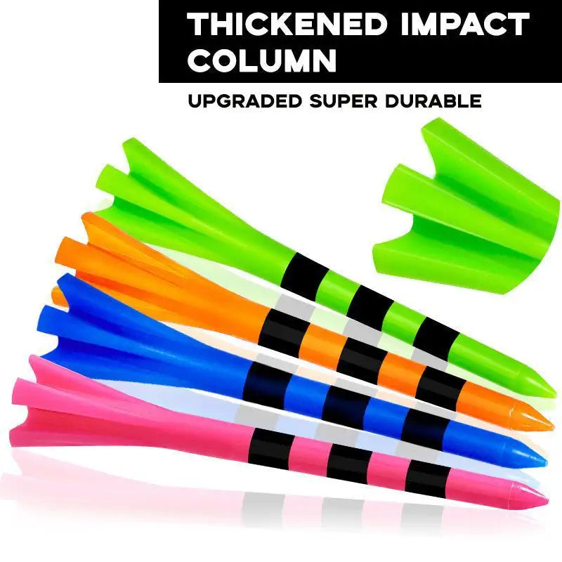 50pcs Golf Tees Plastic Stripe 5 Claws Tee Random Colors Accessories