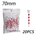 【20pcs】70mm/83mm Colored Striped Golf Tee - Durable Four-fork Plastic