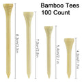 100 Count Golf Tees Bamboo Tee Golf Balls Holder 4 Sizes Available