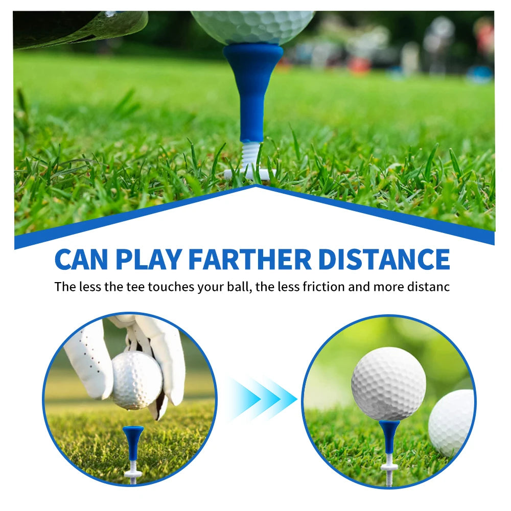 Caiton 5pcs Premium 85mm Plastic Golf Tees, Adjustable 22mm Range,