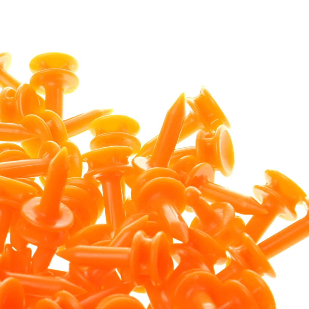 100 Pcs/Pack Professional Golf Tees 25mm 0.98'  Castle Orange Golfer