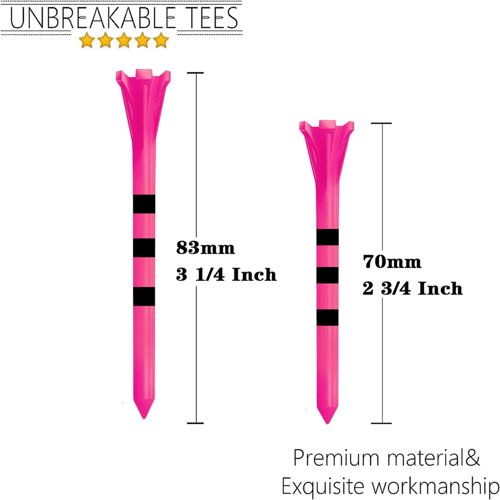 Golf Tees Plastic Unbreakable 5 Prongs Head Tee with Stripe Markers