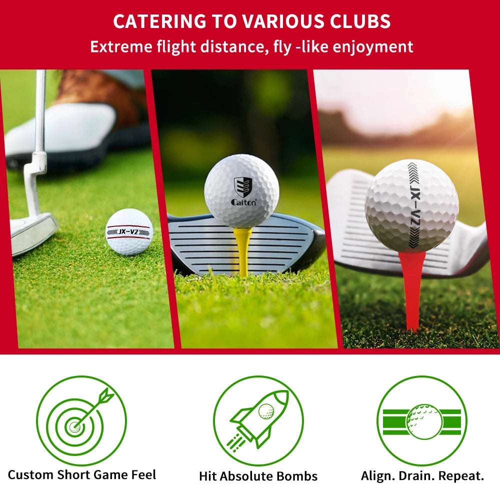 Caiton 3/6/12Pcs Long Distance Golf Balls Dual Core Aerodynamic Stable