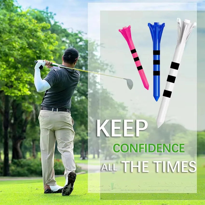 Golf Tees Plastic Unbreakable 5 Prongs Head Tee with Stripe Markers