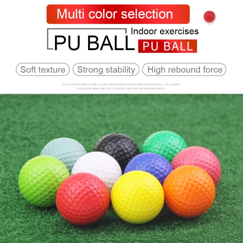 10pcs PU Foam Solid Sponge Soft Indoor Golf Practice Ball 4.2cm