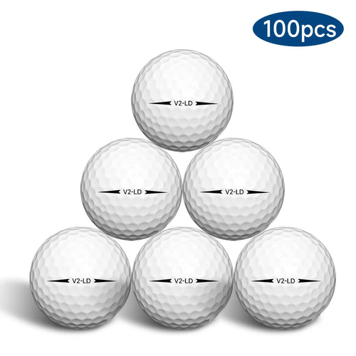 Caiton 100pcs 2-Layer Golf Balls - 332 Dimple, Max Distance, Spin