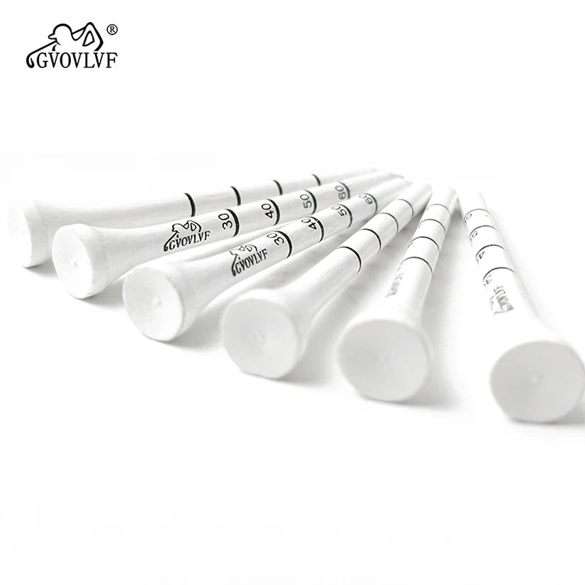 50pcs GVOVLVF Bamboo Golf Degree Scale Tees 83mm Long Tees Golf Strong