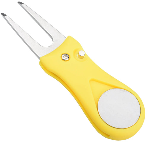 1PC Golf Divot Repair Tool With Ball Marker Pitch Mark Fork Golf