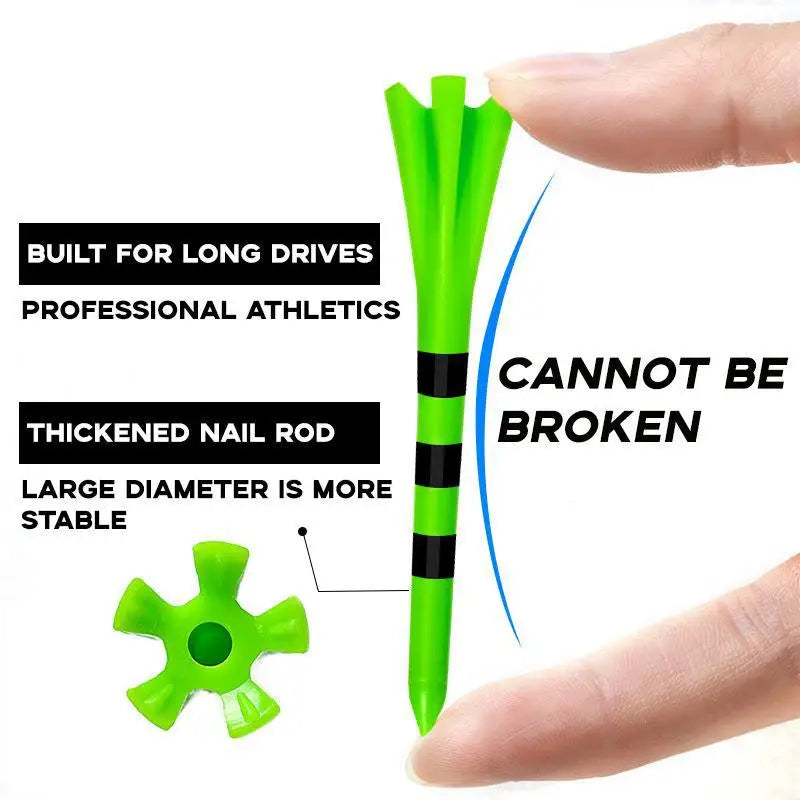50pcs Golf Tees Plastic Stripe 5 Claws Tee Random Colors Accessories