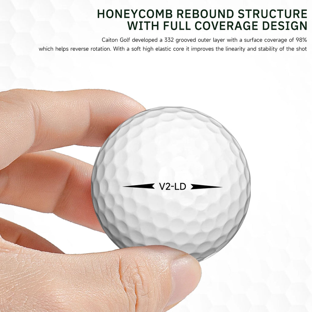 Caiton 100pcs 2-Layer Golf Balls - 332 Dimple, Max Distance, Spin