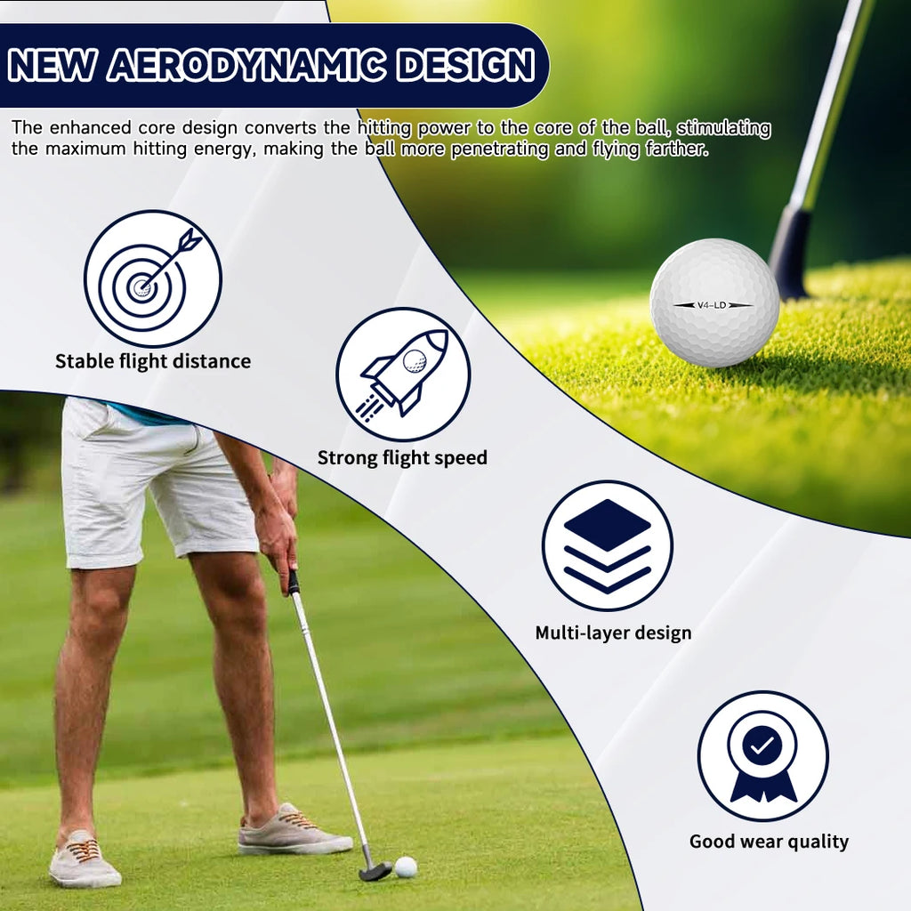 Caiton Pro Golf Balls - 4 Layers, DuPont Surlyn, Adds 30 Yards,