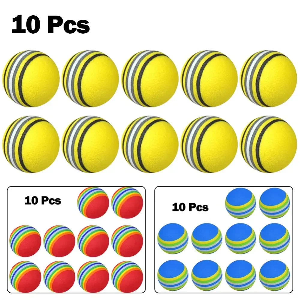New 10pcs/lot Golf Sponge Soft Rainbow Balls Golf Swing Training Balls