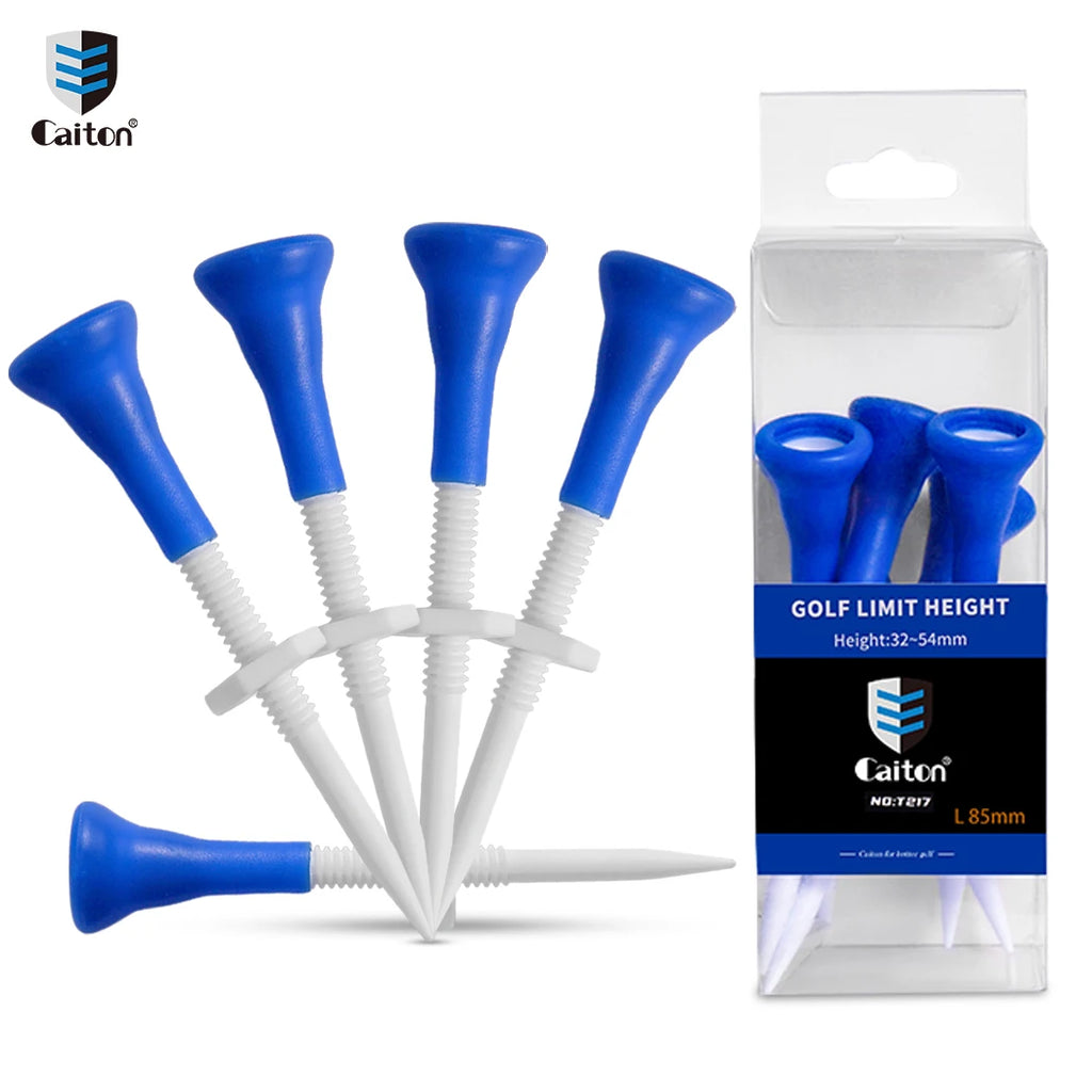 Caiton 5pcs Premium 85mm Plastic Golf Tees, Adjustable 22mm Range,