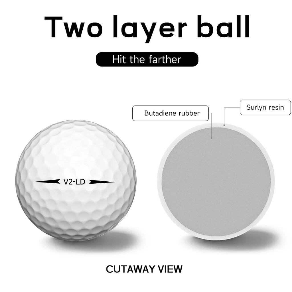 Caiton 100pcs 2-Layer Golf Balls - 332 Dimple, Max Distance, Spin