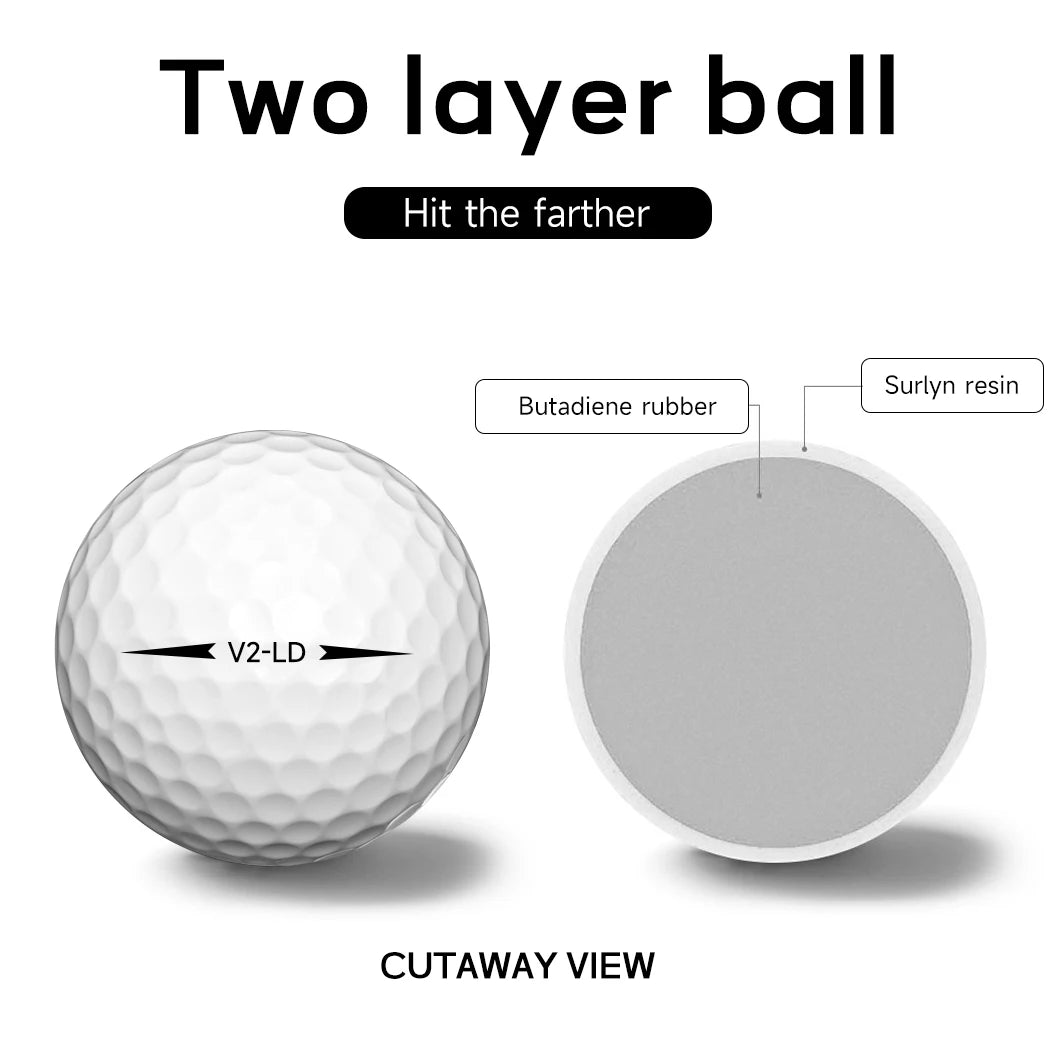 Caiton 100pcs 2-Layer Golf Balls - 332 Dimple, Max Distance, Spin