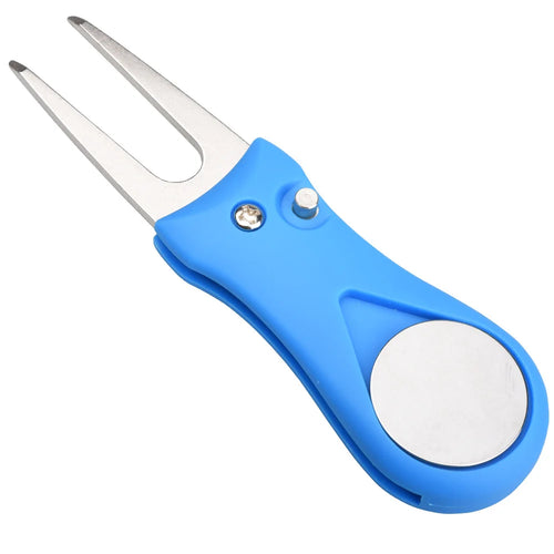 1PC Golf Divot Repair Tool With Ball Marker Pitch Mark Fork Golf