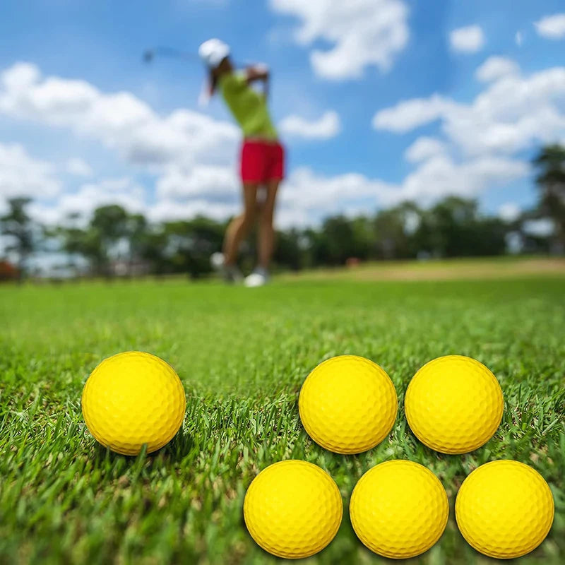 2~10pcs Golf Balls Yellow PU Foam Sponge Elastic Indoor Outdoor