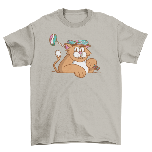 Golf cat t-shirt
