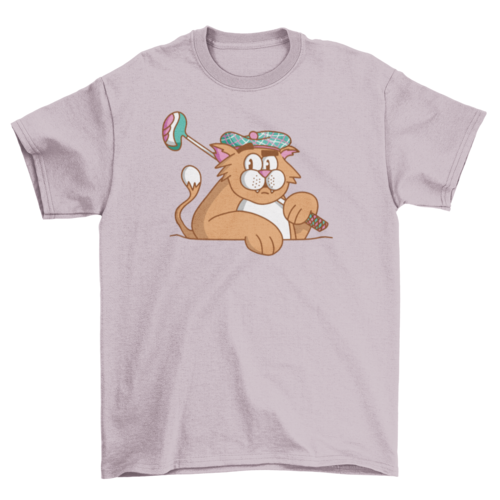 Golf cat t-shirt