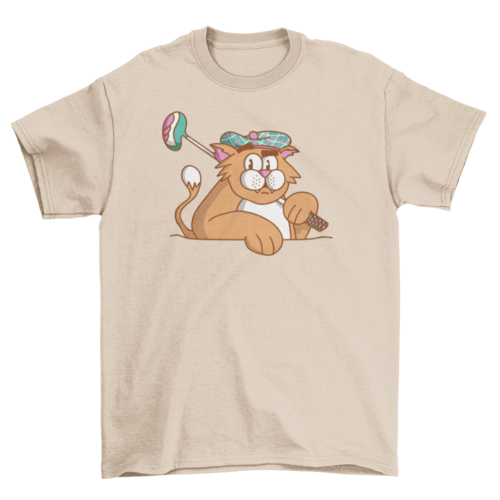 Golf cat t-shirt