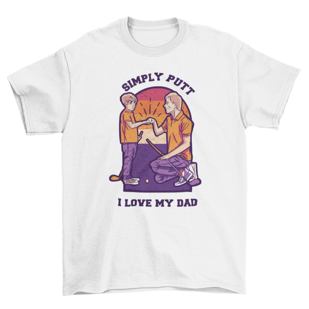 Father and son playing golf t-shirt