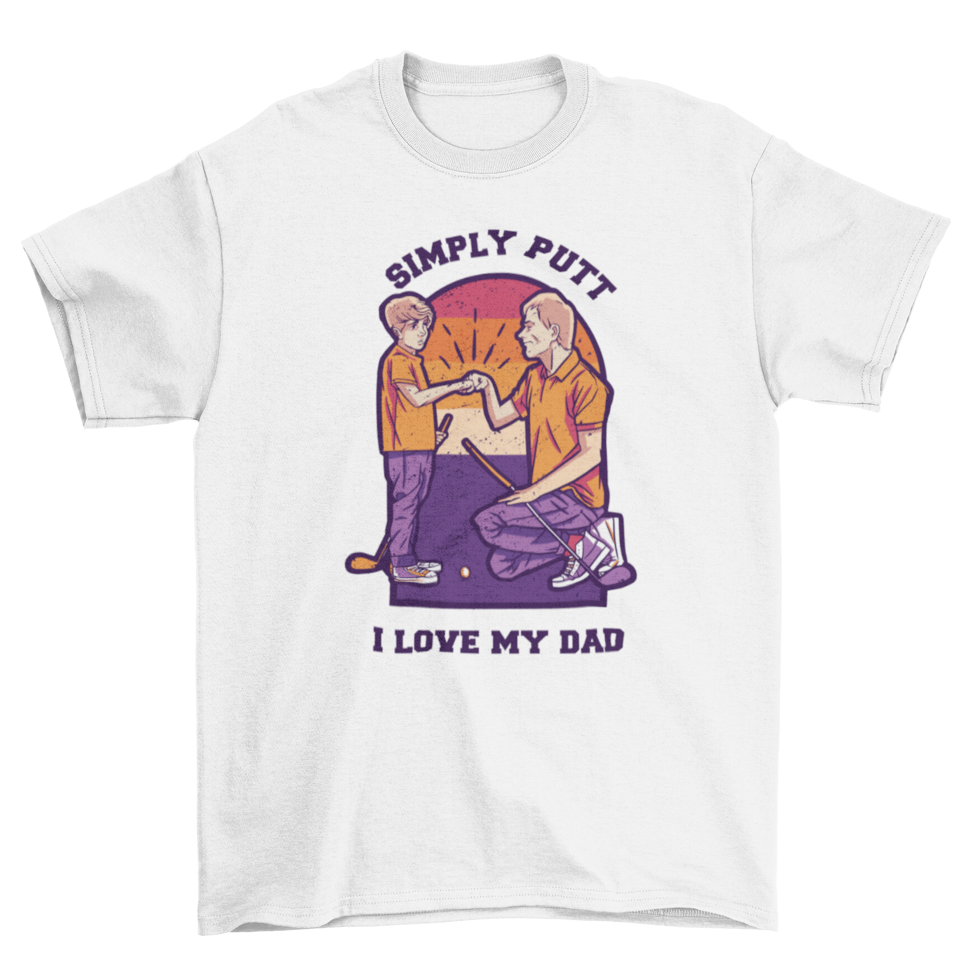 Father and son playing golf t-shirt