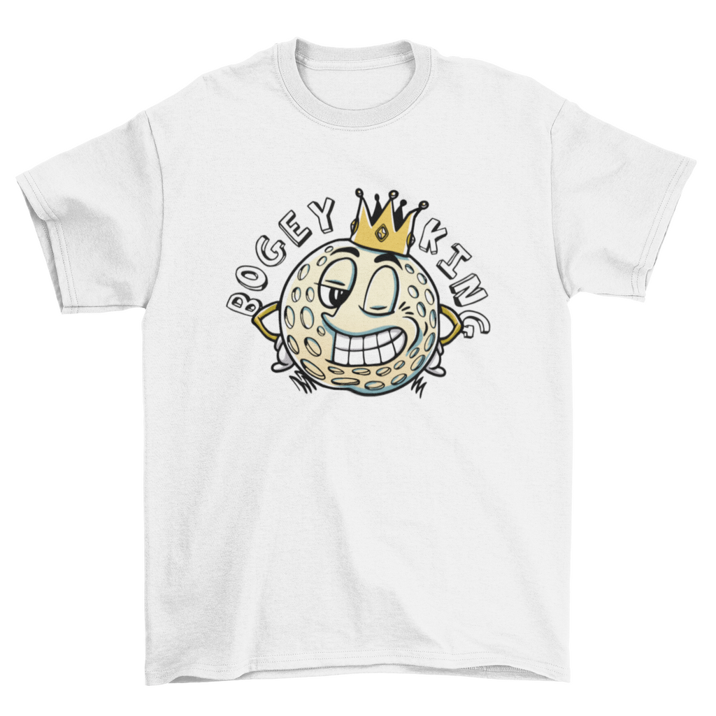 Golf ball with crown cartoon t-shirt
