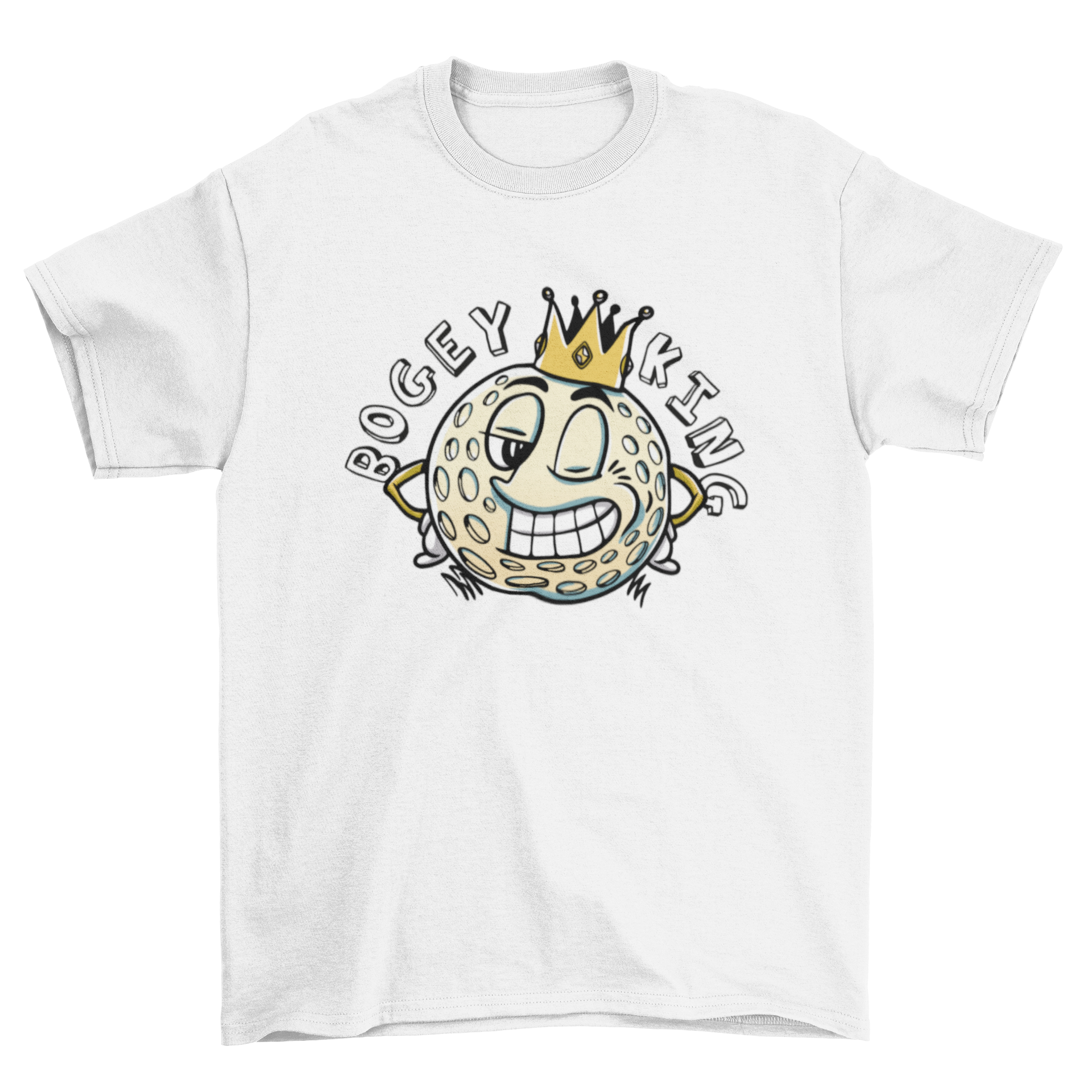 Golf ball with crown cartoon t-shirt