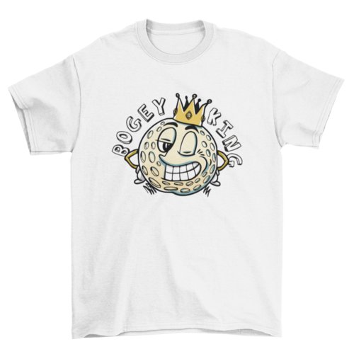 Golf ball with crown cartoon t-shirt