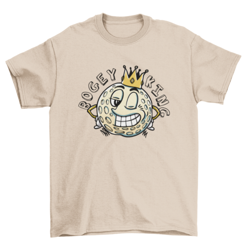 Golf ball with crown cartoon t-shirt