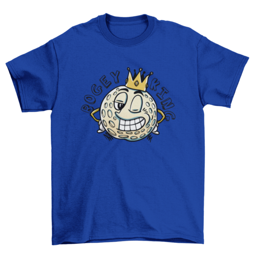 Golf ball with crown cartoon t-shirt