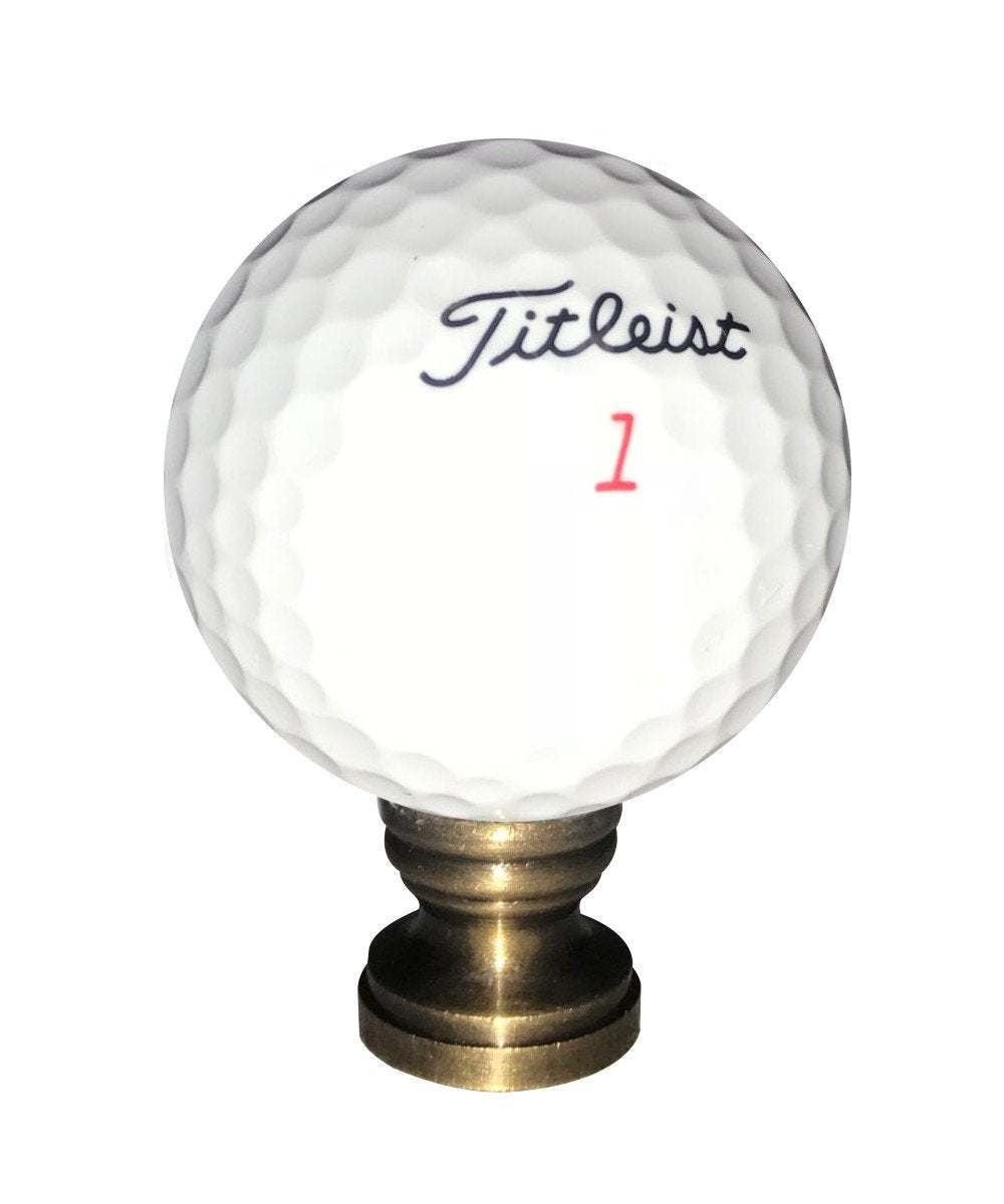 Golf Ball Lamp Finial, White, 2.25"h